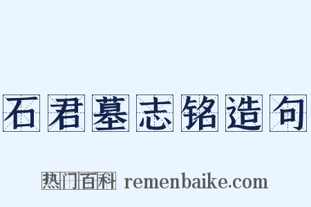 石君墓志铭造句是什么意思的图片